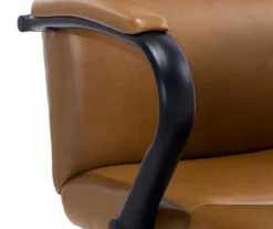 Camel Brown Vegan Leather Office Chair -Biglots Sales 810583520 A8 4