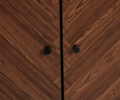 Walnut Chevron 2-Door Storage Cabinet -Biglots Sales 810584249 3