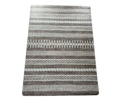 Gray & White Geo Stripe PVC Desk Mat, (34" X 47")