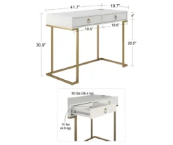 Camila Gray Writing Desk With Wireless Charging -Biglots Sales 810589026 1