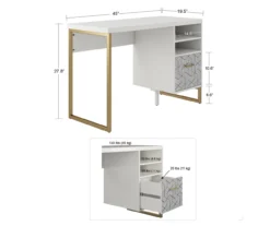 Scarlett White Pedestal Desk -Biglots Sales 810589027 1