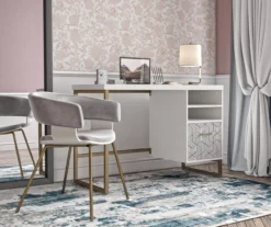 Scarlett White Pedestal Desk -Biglots Sales 810589027 6