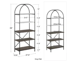 Vivinne Gray 5-Shelf Bookcase 9 Vivinne Gray 5-Shelf Bookcase -Biglots Sales 810589034 1