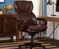 Conway Brown Big & Tall Bonded Leather Office Chair 11 Conway Brown Big & Tall Bonded Leather Office Chair -Biglots Sales 810590315 2