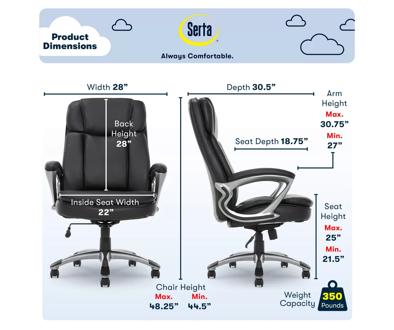 Serta Fairbanks Big & Tall Office Chair 8 Serta Fairbanks Big & Tall Office Chair - Image 8