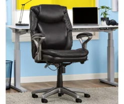 Anniston Black Bonded Leather Office Chair -Biglots Sales 810590373 2