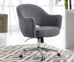 Valetta Gray Microfiber Office Chair -Biglots Sales 810590379 2