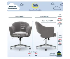 Valetta Gray Microfiber Office Chair -Biglots Sales 810590379 7