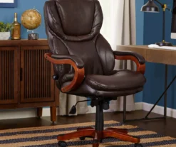 Conway Dark Brown Big & Tall Bonded Leather Office Chair 10 Conway Dark Brown Big & Tall Bonded Leather Office Chair -Biglots Sales 810590381 2