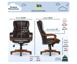 Conway Dark Brown Big & Tall Bonded Leather Office Chair 11 Conway Dark Brown Big & Tall Bonded Leather Office Chair -Biglots Sales 810590381 6