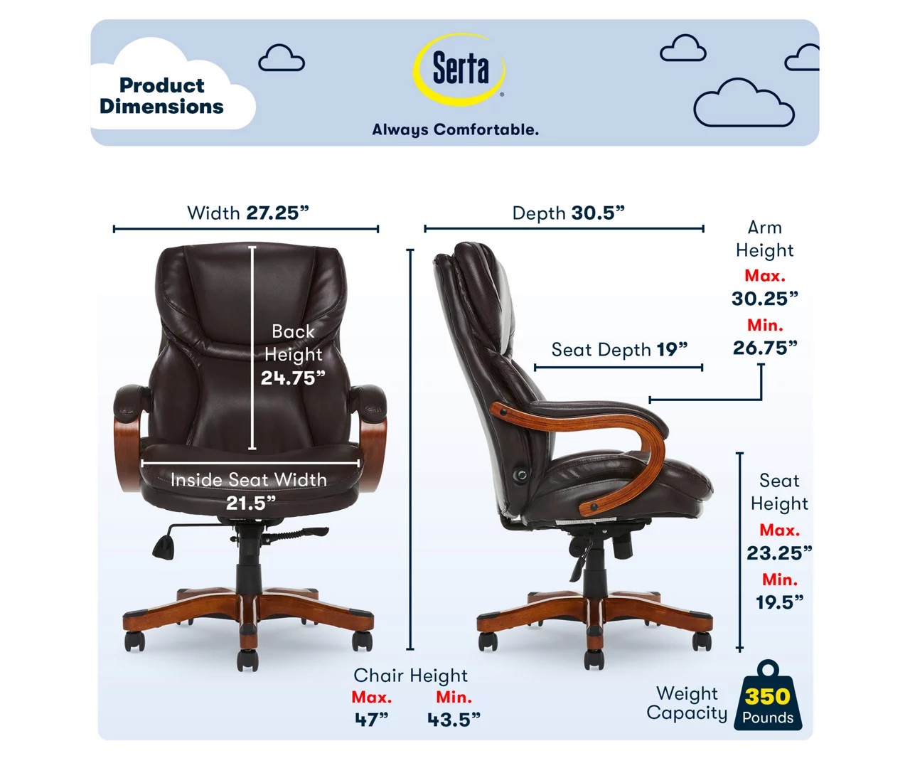 Conway Dark Brown Big & Tall Bonded Leather Office Chair 5 Conway Dark Brown Big & Tall Bonded Leather Office Chair - Image 5