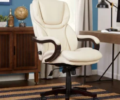 Conway Ivory Big & Tall Bonded Leather Office Chair -Biglots Sales 810590382 2