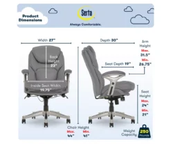 Claremont Gray Bonded Leather Office Chair 17 Claremont Gray Bonded Leather Office Chair -Biglots Sales 810590392 6