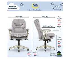 Claremont Light Gray Fabric Office Chair 18 Claremont Light Gray Fabric Office Chair -Biglots Sales 810590395 6 1