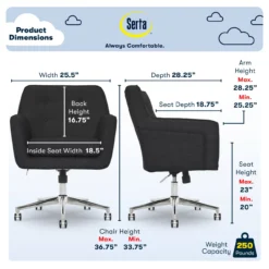 Serta Ashland Fabric Office Chair 29 Serta Ashland Fabric Office Chair -Biglots Sales 810590407 61