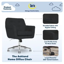 Serta Ashland Fabric Office Chair 30 Serta Ashland Fabric Office Chair -Biglots Sales 810590407 71