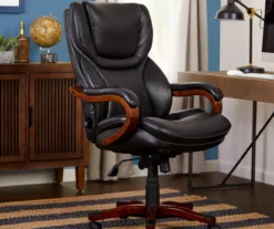 Conway Black Big & Tall Bonded Leather Office Chair -Biglots Sales 810590408 2