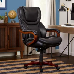 Conway Black Big & Tall Bonded Leather Office Chair -Biglots Sales 810590408 21