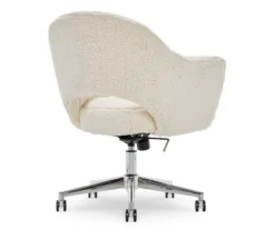 Valetta Cream Faux Fur Office Chair -Biglots Sales 810590414 5
