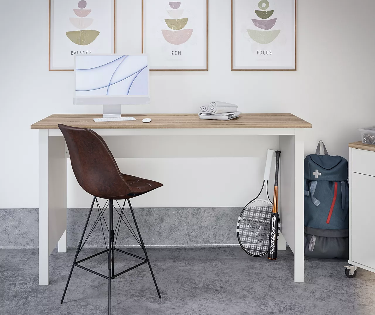 Evolution Vantage White & Weathered Oak Workbench 1 Evolution Vantage White & Weathered Oak Workbench