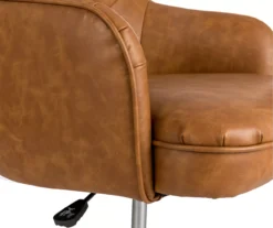 Caramel Brown Faux Leather Tufted Adjustable Office Chair -Biglots Sales 810598931 A0 4