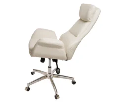 Cream Mid-Century Modern Faux Leather Executive Office Chair -Biglots Sales 810598938 A0 5