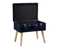 Glitzhome Velvet Suitcase Storage Stool 24 Glitzhome Velvet Suitcase Storage Stool -Biglots Sales 810598944 A0 4