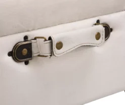 Seashell White Velvet Suitcase Storage Stool -Biglots Sales 810598945 A0 5