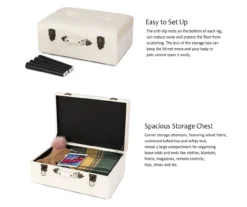 Seashell White Velvet Suitcase Storage Stool -Biglots Sales 810598945 A0 7