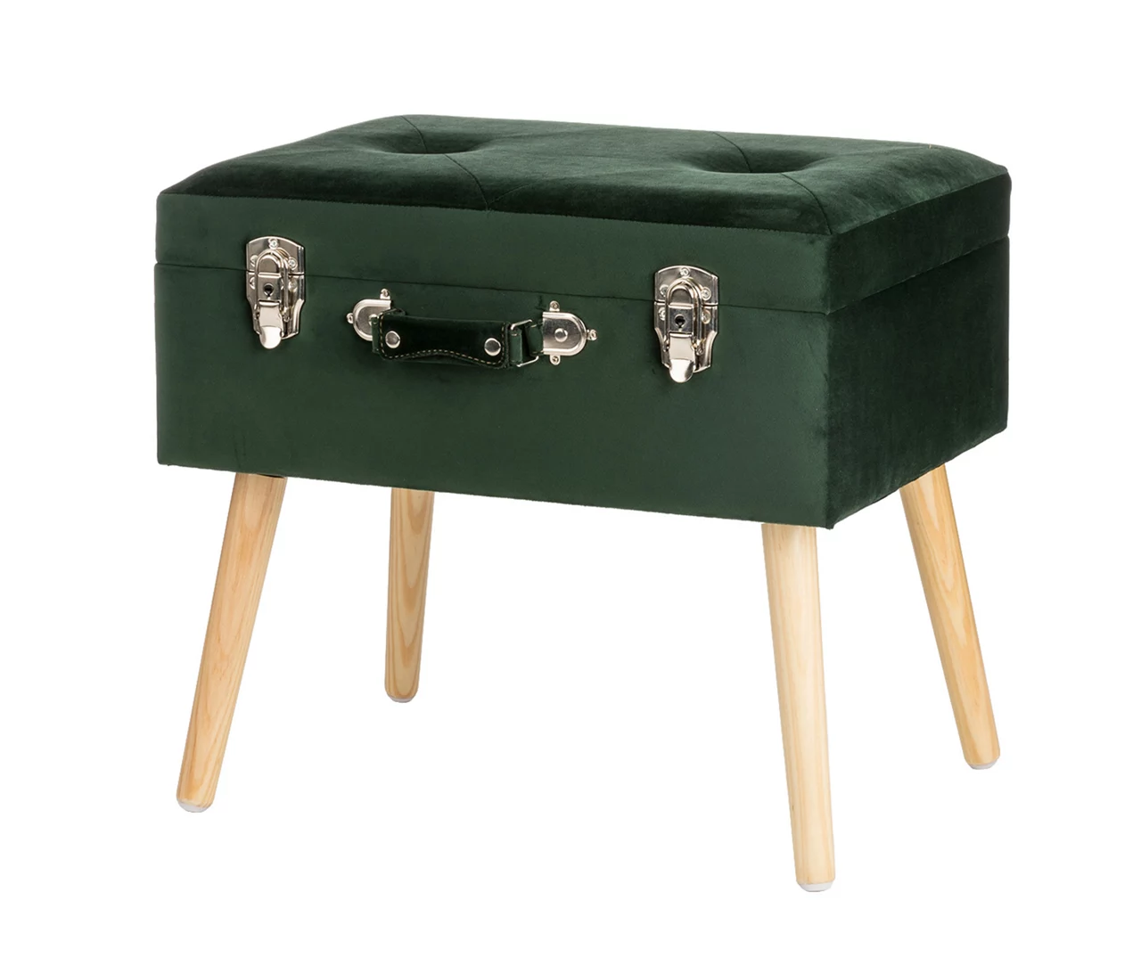 Glitzhome Velvet Suitcase Storage Stool 1 Glitzhome Velvet Suitcase Storage Stool