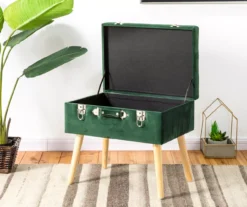 Glitzhome Velvet Suitcase Storage Stool 16 Glitzhome Velvet Suitcase Storage Stool -Biglots Sales 810598947 A0 2