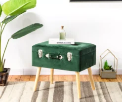 Glitzhome Velvet Suitcase Storage Stool 17 Glitzhome Velvet Suitcase Storage Stool -Biglots Sales 810598947 A0 3
