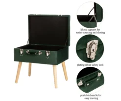 Glitzhome Velvet Suitcase Storage Stool 19 Glitzhome Velvet Suitcase Storage Stool -Biglots Sales 810598947 A0 5