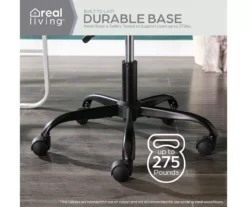 Cream Faux Wool Boucle Rolling Swivel Office Chair -Biglots Sales 810606674 A0 7