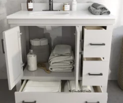 DHP Atwater Living Mills Gray Bathroom Vanity With White Sink -Biglots Sales 810610512 B0 4