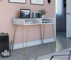 Novogratz Athena Faux Marble 2-Cubby Computer Desk -Biglots Sales 810618403 1