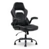 White & Black Faux Leather Gaming Chair