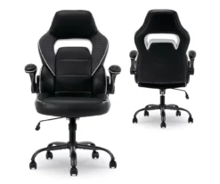 White & Black Faux Leather Gaming Chair -Biglots Sales 810618952 A0 10