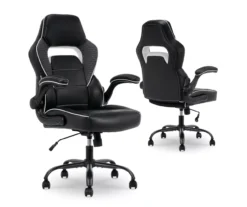 White & Black Faux Leather Gaming Chair -Biglots Sales 810618952 A0 8