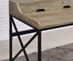 Corday Gray Wood Writing Desk With USB Charing 10 Corday Gray Wood Writing Desk With USB Charing -Biglots Sales 810680820 B8 1