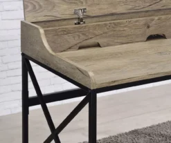 Corday Gray Wood Writing Desk With USB Charing 11 Corday Gray Wood Writing Desk With USB Charing -Biglots Sales 810680820 B8 2