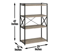 Corday Gray Wood 4-Shelf Open Bookcase -Biglots Sales 810680821 A7