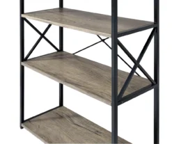 Corday Gray Wood 4-Shelf Open Bookcase -Biglots Sales 810680821 A8